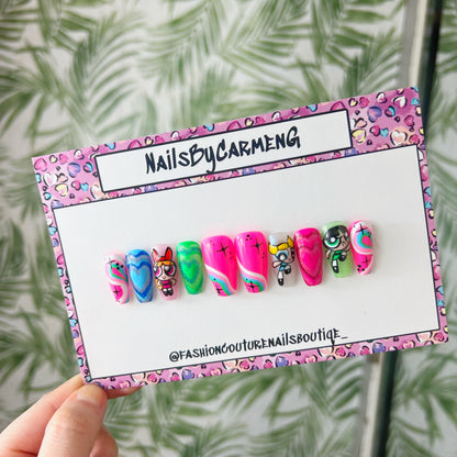 PowerPuff Girls Acrylic Press on nails