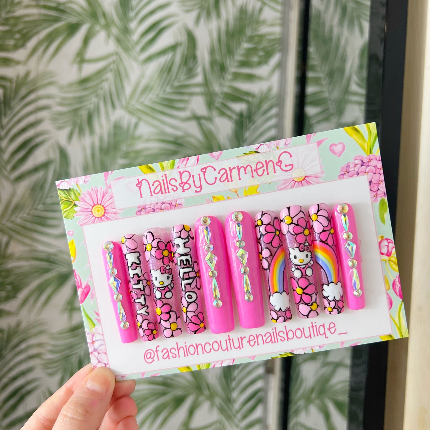 Hello Kitty Rainbow springAcrylic Press on nails
