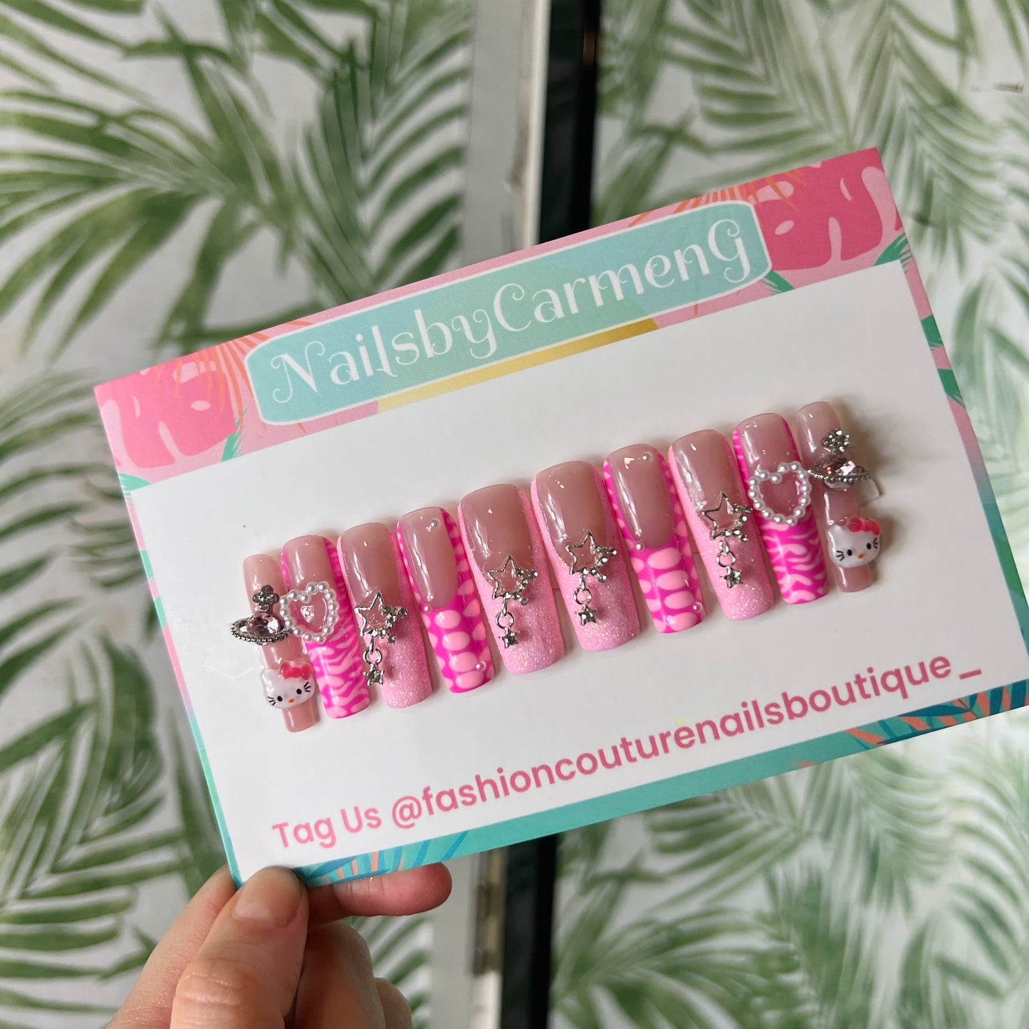 Hello Kitty Charms Acrylic Press on nails