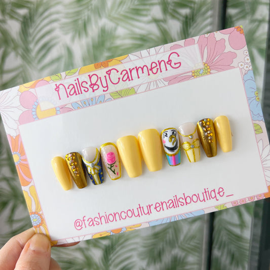 Beauty And The Beast Acrylic Press on nails