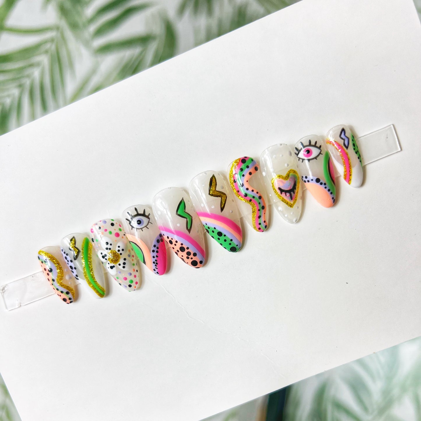 Colorful swirls Acrylic Press on nails