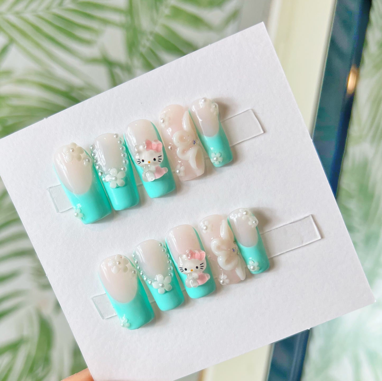 Hello Kitty Charms Acrylic Press on nails