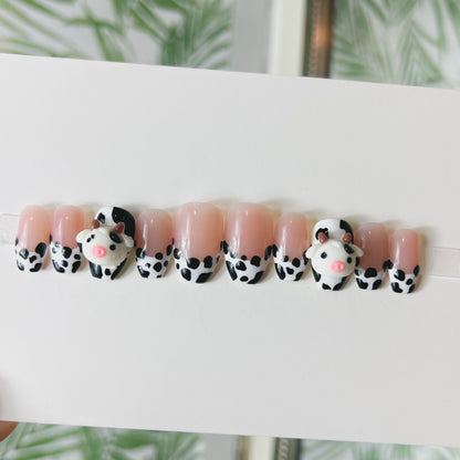 Cow print charms Acrylic Press on nail