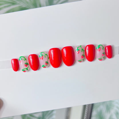 Sweet as strawberries Acrylic Press on nail