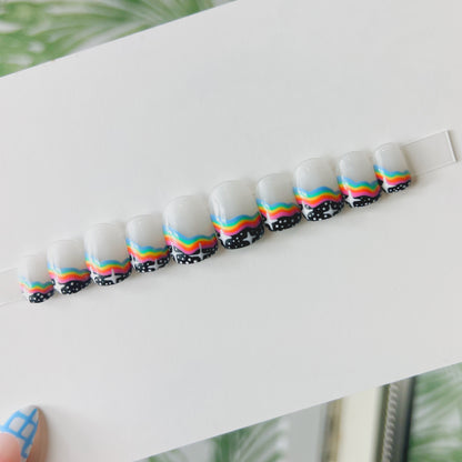 Galaxy rainbow Acrylic Press on nail