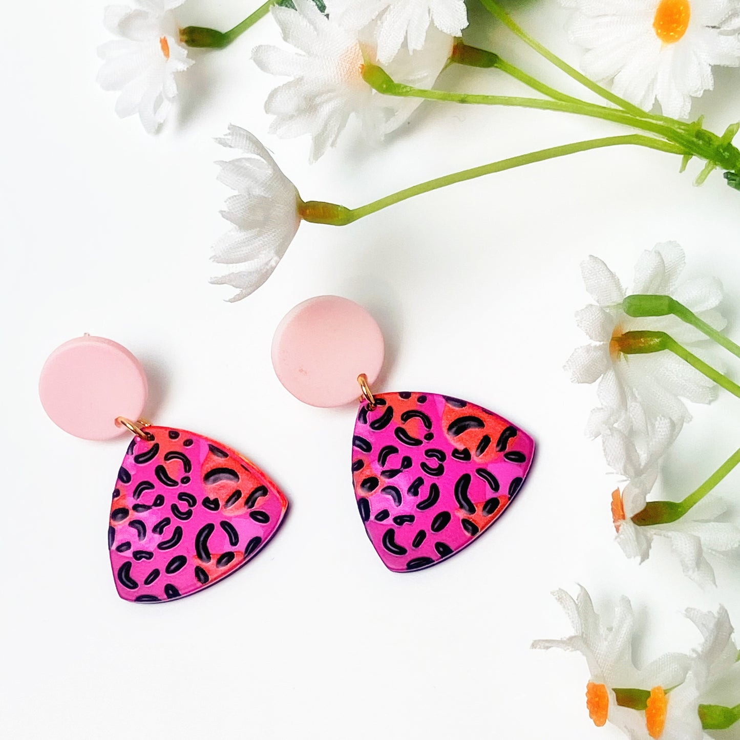 Cheetah Print Handmade Resin Earrings