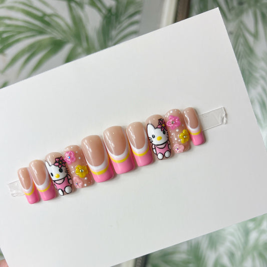 Spring Hello Kitty Acrylic Press on nails