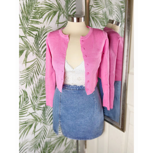 Pink Barbie Button Up Cardigan