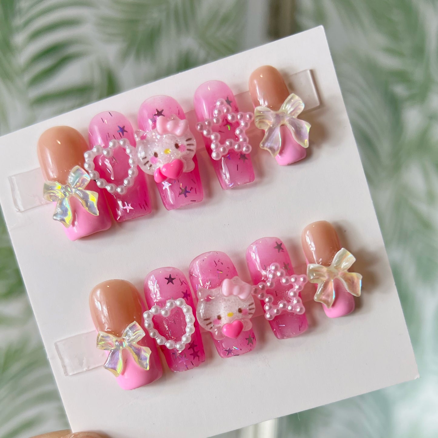 Hello Kitty Pink Charms Acrylic Press on nails