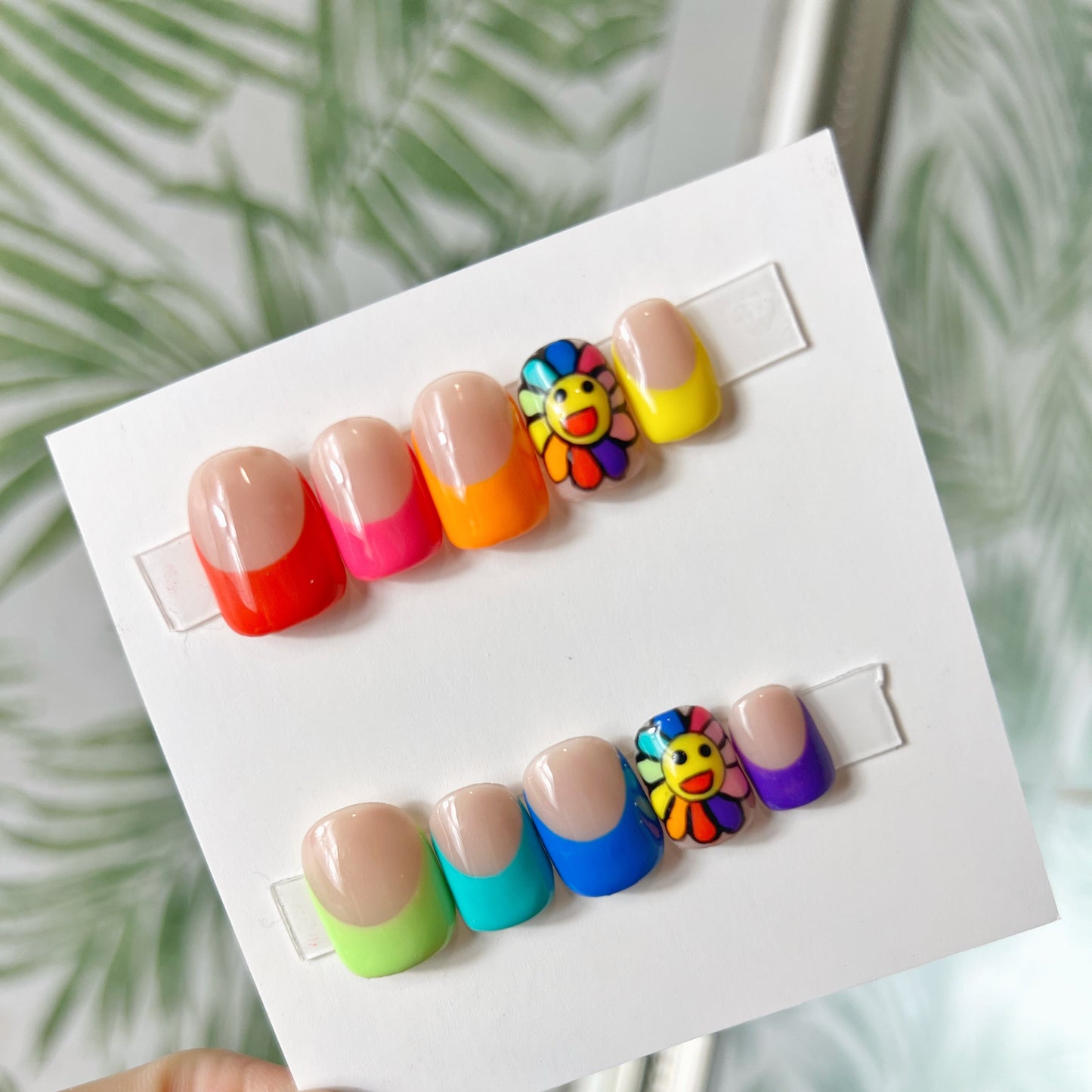 Rainbow Tips Acrylic Press on nails
