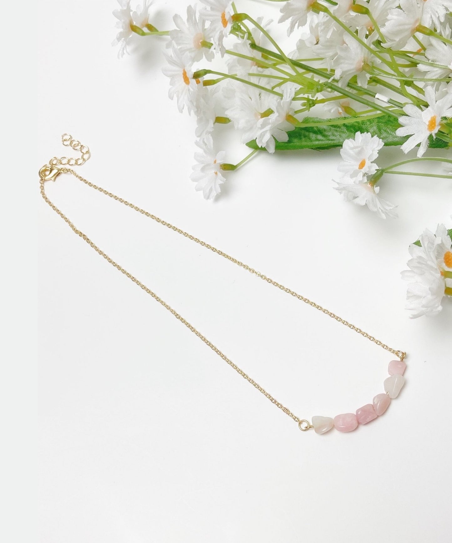 Pink Selenite Healing Stone Necklace