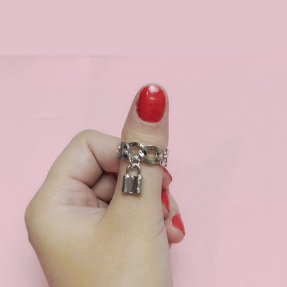 Silver charm ring