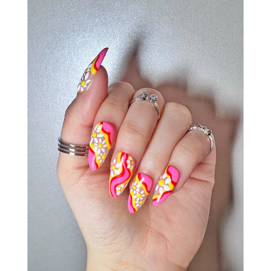 70’s Style Press On Nails