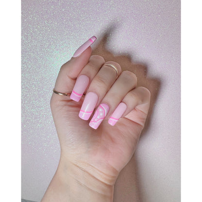 Pink press on nails 