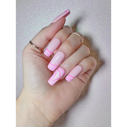 Pink press on nails