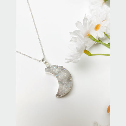 STERLING SILVER MOON-CHILD CRYSTAL NECKLACE