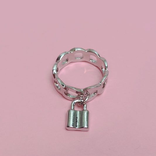 Silver charm ring