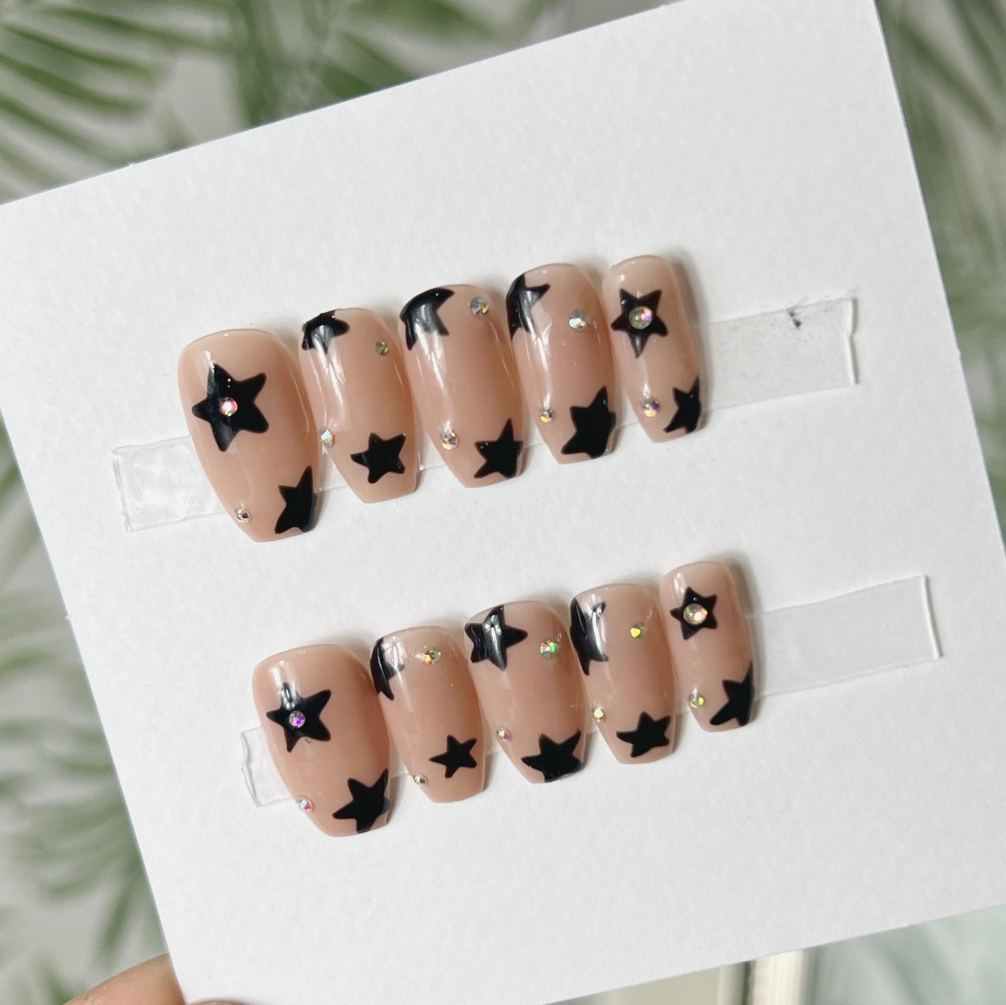Black Stars Acrylic Press on nails