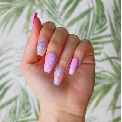 Butterfly Florals Press On Nails
