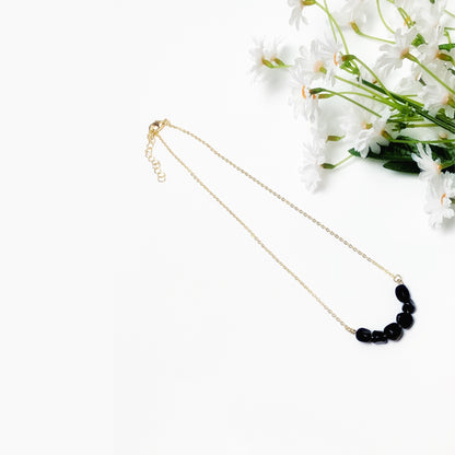 Black Obsidian Gold Necklace