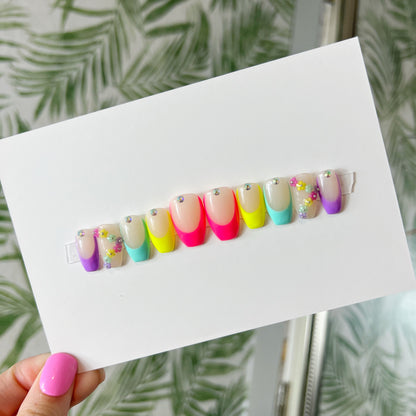 Mix match French tip Acrylic Press on nails