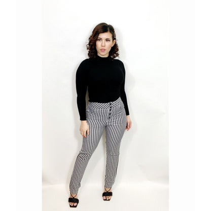 Black And White Gingham Trousers Pants