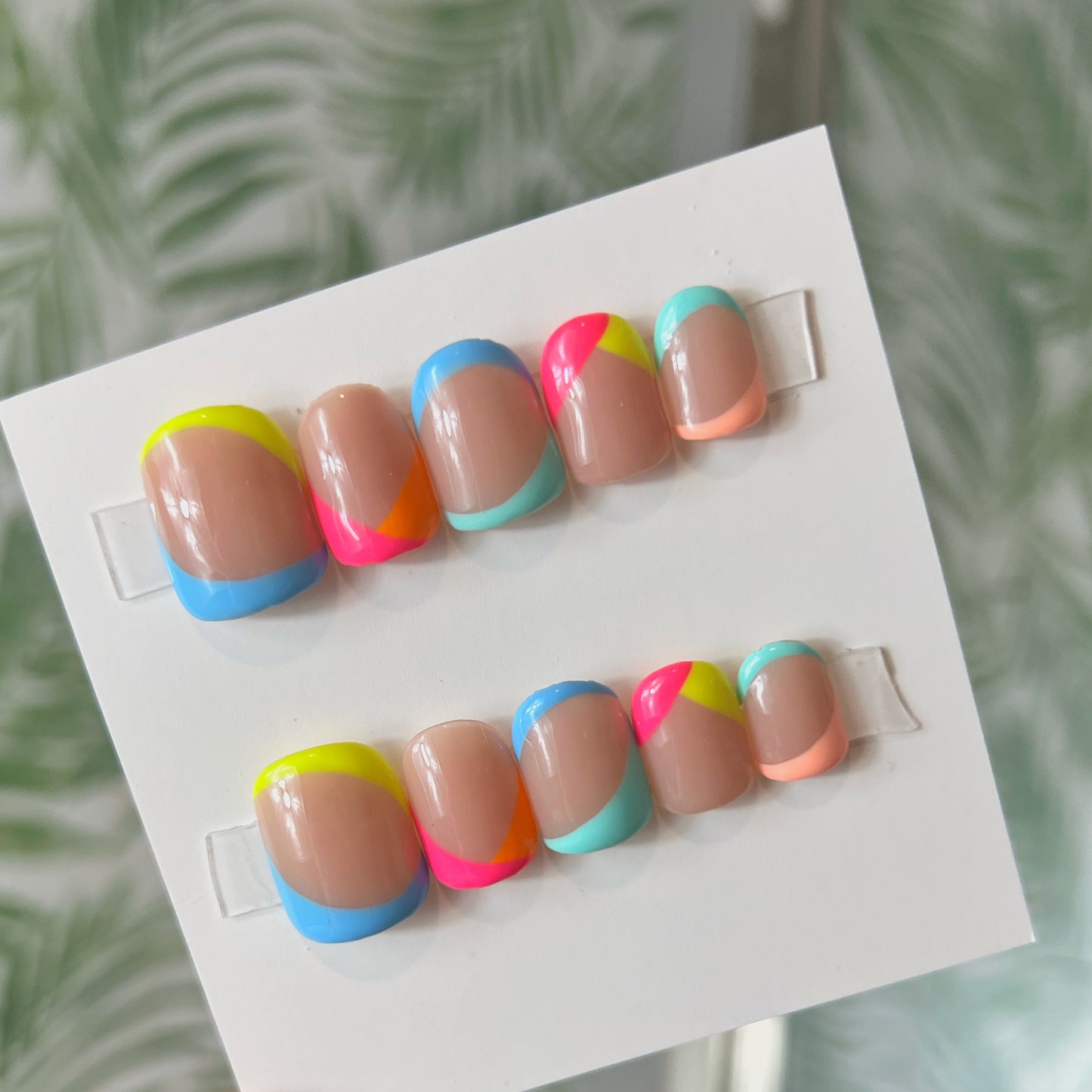 Colorful French Tip Acrylic Press on nails