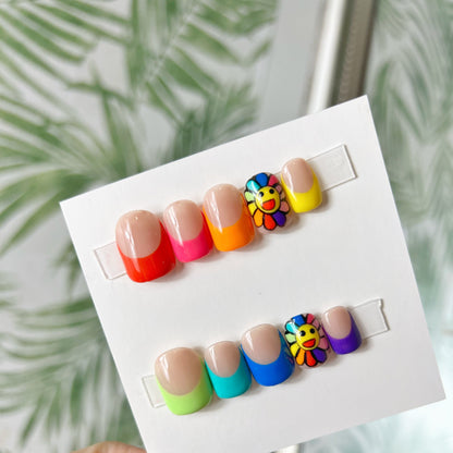 Rainbow Tips Acrylic Press on nails
